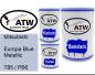 Preview: Mitsubishi, Europa Blue Metallic, T85 / PB6: 500ml Lackdose + 500ml Klarlack + 250ml Härter - Set, von ATW Autoteile West.
